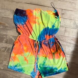 Chic Colorful Tie-Dye Romper